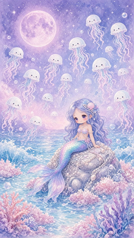 Ghost Jellyfish phone wallpaper preview