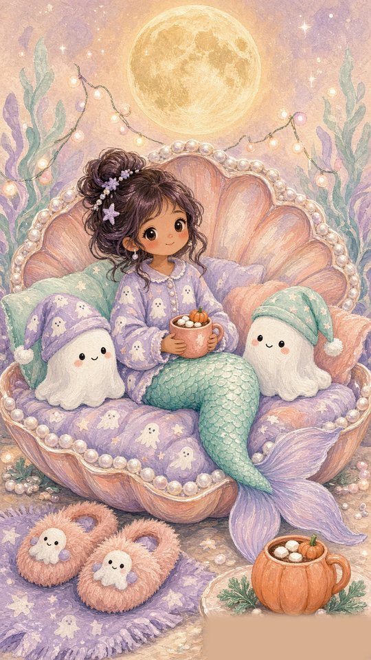 Mermaid Pajama Party phone wallpaper preview
