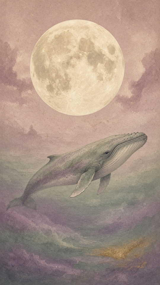 Postcard Whales phone wallpaper preview