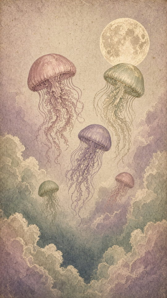 Sky Jellyfish phone wallpaper preview