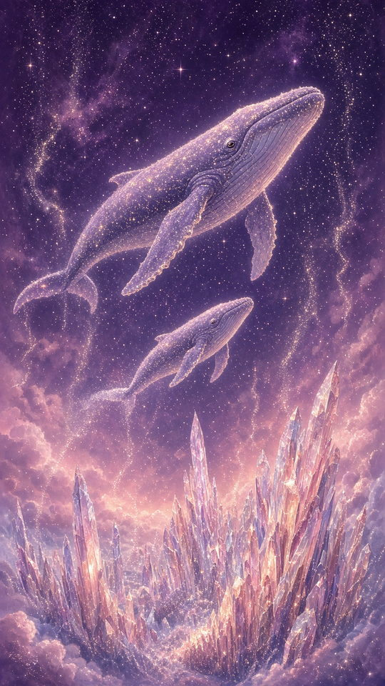 Star Whales phone wallpaper preview